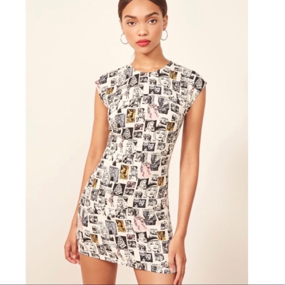 SOLD OUT Reformation Comic Lilah 60s Mini Dress XS